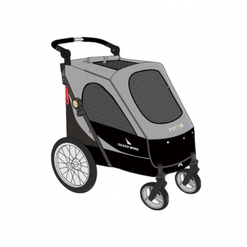 PETSTRO HUNDEBUGGY SILVERWING GRÖSSE XL BIS 55 KG - schwarz dunkelgrau